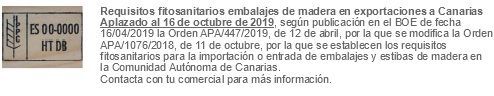 Requisitos fitosanitarios de embalajes de madera en exportaciones a Canarias